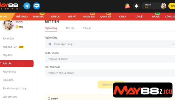 Rút tiền MAY88