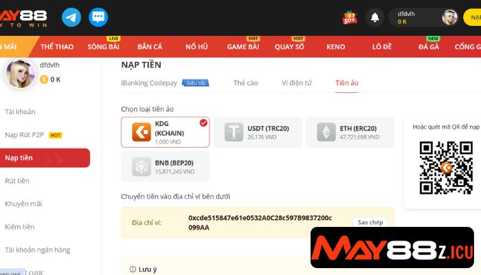 Nạp tiền MAY88